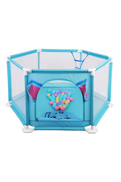 Ramiz Tarc de joaca pentru copii cu 50 bile multicolore Blue Elephant