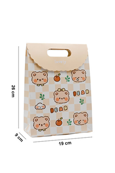 repro design 19x26 Sevimli Zarf Model Karton Hediye Çantası Cırtlı – Doğum Günü Parti Çantası 1 Adet Model:4