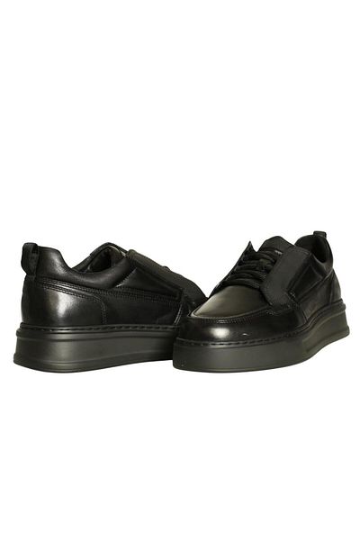 Platin Black Leather Men's Sneakers
