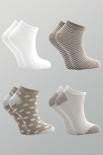 KARDEŞLER ÇORAP Women's Cotton Colored Booties 4 Pack
