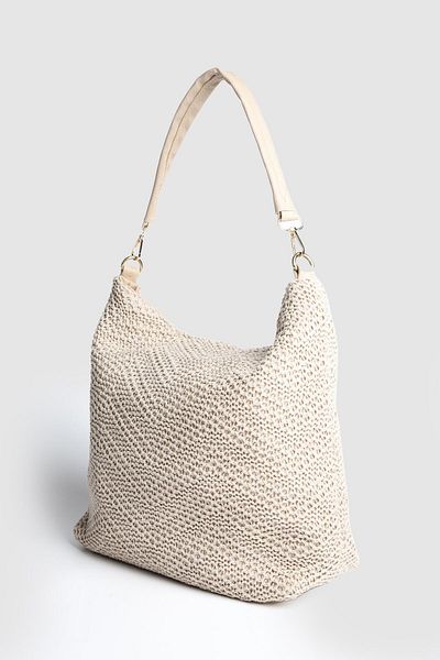 La La'Graccio Paris La'Graccio Paris Laco Large Size Knitted-Wicker Shoulder Bag Knitted Mink