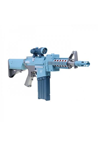 Ramiz Blaze Storm toy rifle with scope and 20 long foam bullets Blue