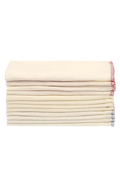 Muji قماش قطني مخلوط متساقط مع طوق حافة، عرض 40 سم × عمق 40 سم، 12 ورقة، أبيض