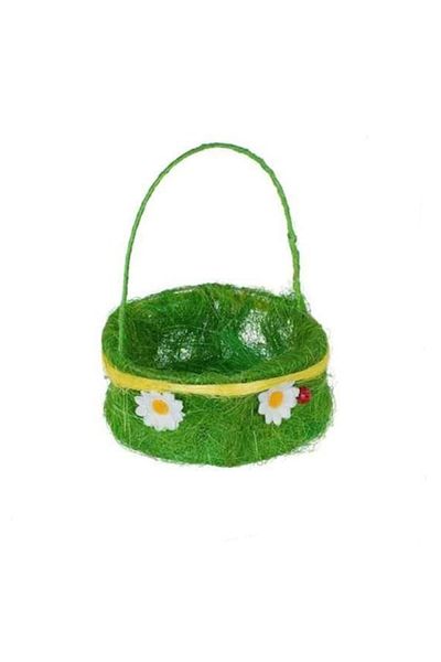 OEM Cos Decorativ de Paste din Iarba cu Maner Verde Margarete Buburuza