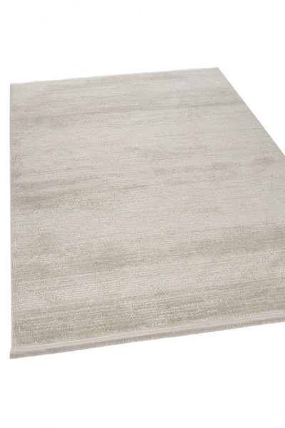 Apex Halı Lorenda 8421 Ekru Yumuşak Dokulu Spor Desenli Saçaklı Halı