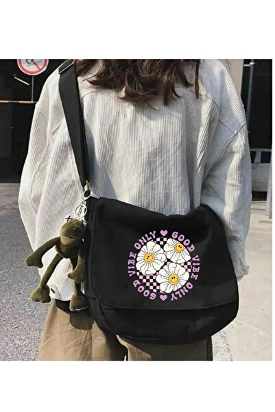 Gofeel Good Vibe Black Messenger Bag