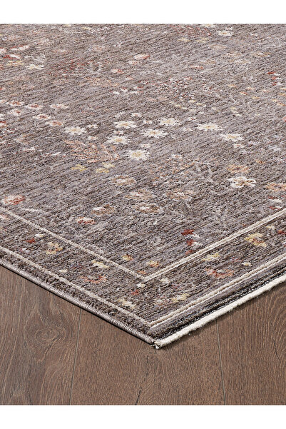 venucci home & living Frezia Floral Bambu Polyester Oturma Odası Salon Mutfak Halısı Eskitme Çiçekli Vintage Halı