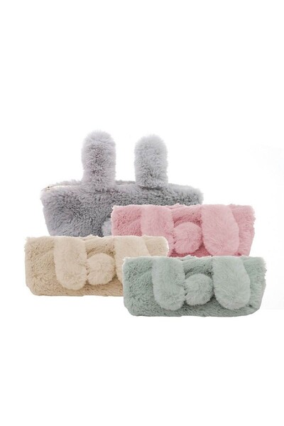 OEM Penar, urechi de iepuraș, compartiment cu fermoar, model cu blană