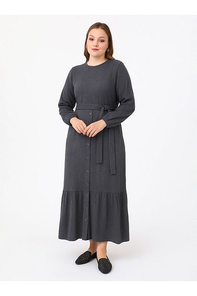 Moda Gazel Hijab Dress - Gray - Moda Gazel
