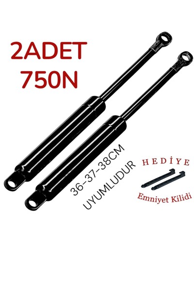 Genel Markalar 2 Adet 750N Baza Amortisörü (Baza Pistonu) 2 Adet Emniyet Kilit
