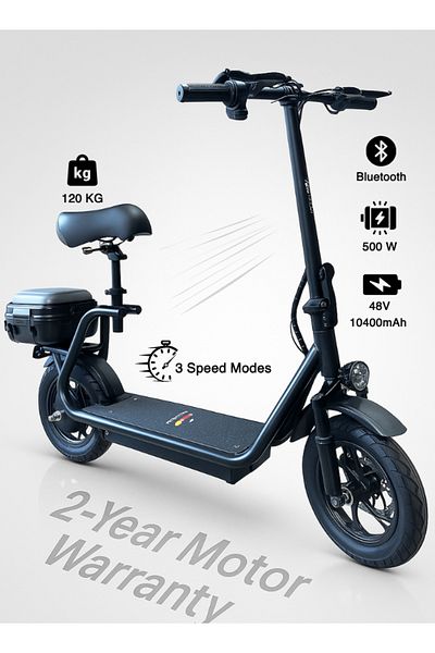 niyazi toys 500W Foldable Electric Scooter with Extra Seat and Storage Box, 48V, 120kg Load