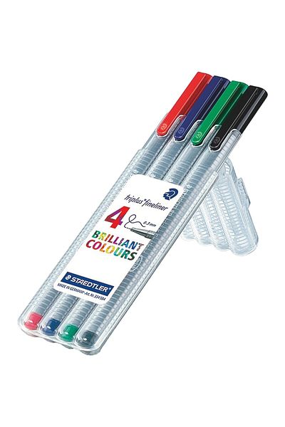 Staedtler 334 Triplus Fineliner – رأس رفيع 0.3 مم (خيارات مجموعة من 4 أو 6 أو 10 أو 20 أو 42 أو 60)