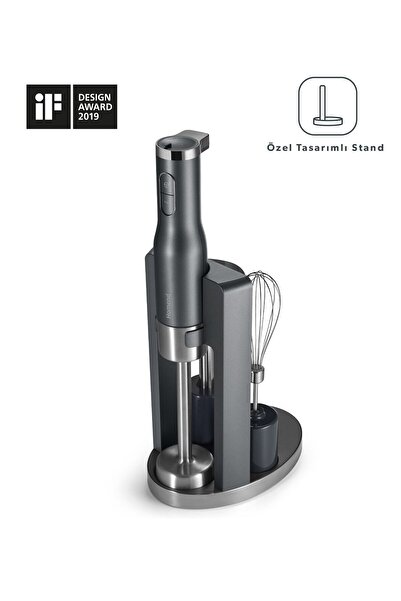 woodhub 4'ü Bir Arada Standlı Çubuk Blender Seti 800W, Siyah, Çok Fonksiyonlu Mutfak Yardımı