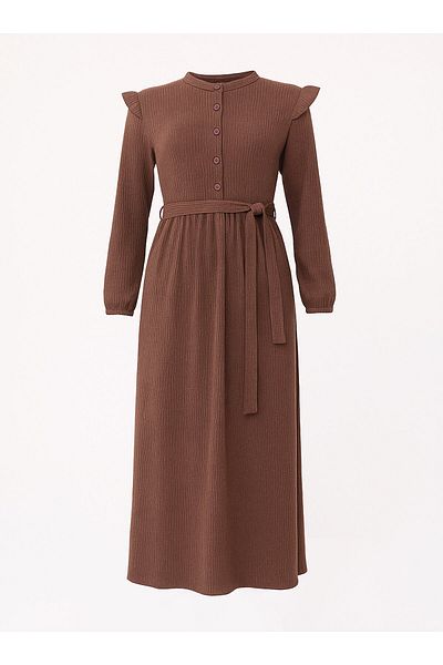 Moda Gazel Hijab Dress - Brown - Moda Gazel