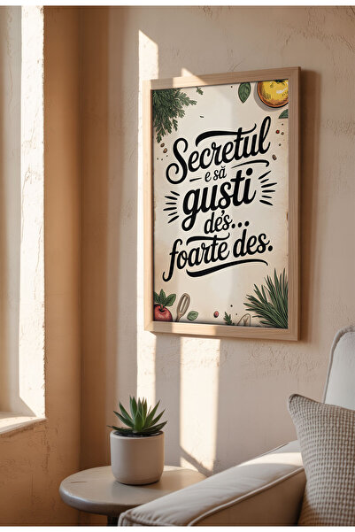 21mxm Tablou cu citat amuzant despre bucătărie – Artă murală cu umor culinar românesc, poster de gătit pentru o casă confortabilă