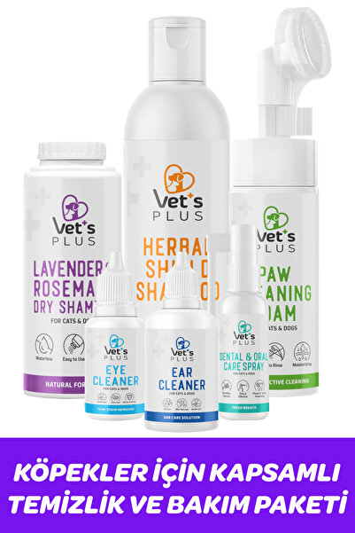 Vet's Plus Köpekler İçin Kapsamlı Temizlik ve Bakım Paketi - Şampuan, Göz, Ku...