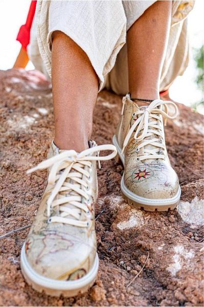 Dogo Women's Vegan Leather Beige Zippered Short Boots - Change Your Course Design