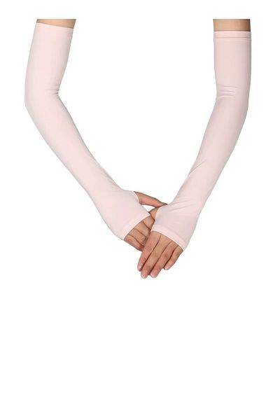 AGD Transparent Arm Sleeves for Women, Detachable, Long Sleeves, UV Protection, White