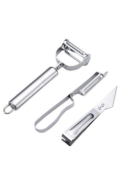 OEM Accesorii de curățare pentru curățarea fructelor și legumelor, set de 3 piese, cuțit feliator și curățător, oțel inoxidabil