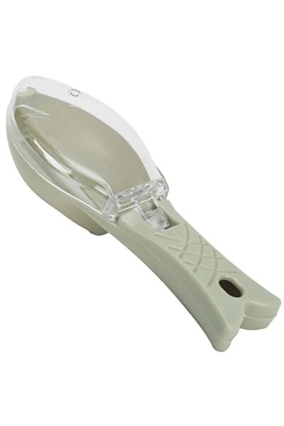 OEM Fish Scale Cleaner Manual with Lid, Plastic, Light Green, 16x6 cm