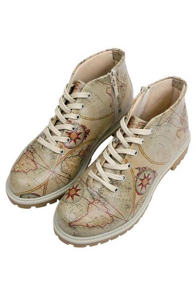 Dogo Women's Vegan Leather Beige Zippered Short Boots - Change Your Course Design