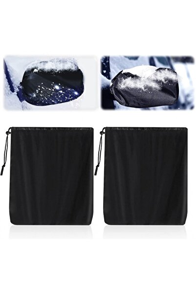 FASBET Set de 2 protecții anti-îngheț pentru oglinzi auto Fasbet, textil, neg...