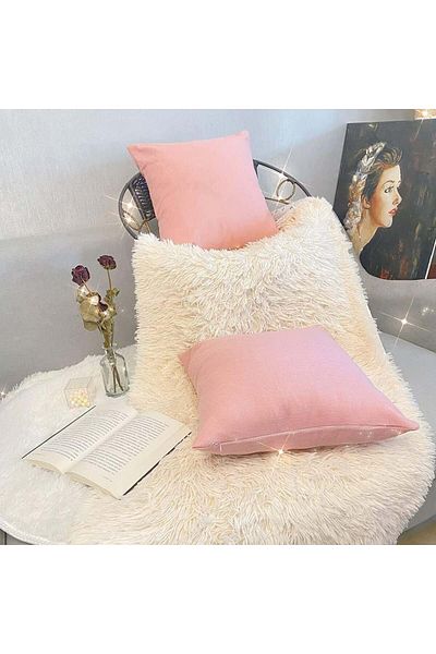 Miklettie Set of 2 pillowcases, cotton, pink, 45 x 45 cm