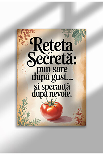 21mxm Tablou cu citat amuzant despre bucătărie – Artă murală cu umor culinar românesc, poster de gătit pentru o casă confortabilă