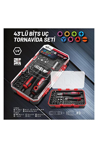 ALTAŞ 14000005444 Bits Uç Tornavida Seti 43 Parça
