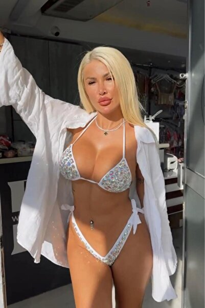 Bikini Mayokini Dünyası V Cutty Golden Bikini - White