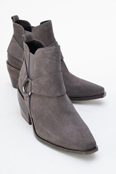 Zeynep Sıradağlı Felia Шкіряні жіночі черевики Сірий замш