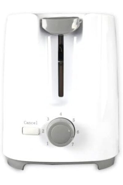 Afra Electric Breakfast Toaster, 700W, 2 Slots, Removable Crumb Tray, Plastic Body, White Finish