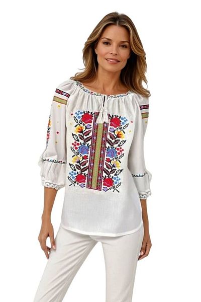 rody's forever Women's blouse RA25 white/yellow, size XL