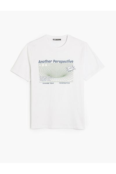 Koton Short Sleeve Regular Fit Crew Neck Cotton Printed T-Shirt