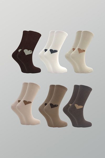 KARDEŞLER ÇORAP Women's Multicolored Cotton Socks 6 Pack