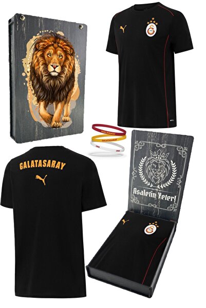 Galatasaray Γνήσιο Σετ μπλουζάκι 5 αστέρων με λογαριασμό + βραχιόλι με άδεια χρήσης Zero Collar Black Training