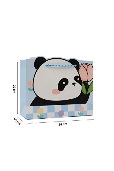 repro design 24x20 İpli Karton Hediye Çantası – Sevimli Figürlü Renkli Çocuk Parti Sunum Çantası 1 Adet Model:8