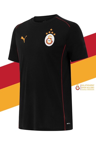 Galatasaray Оригінальна ліцензована чорна футболка з круглим вирізом 5 зірок + шарф-хустка