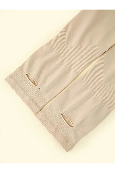 AGD Transparent Arm Sleeves for Women, Detachable, Long Sleeves, UV Sun Protection/Beige