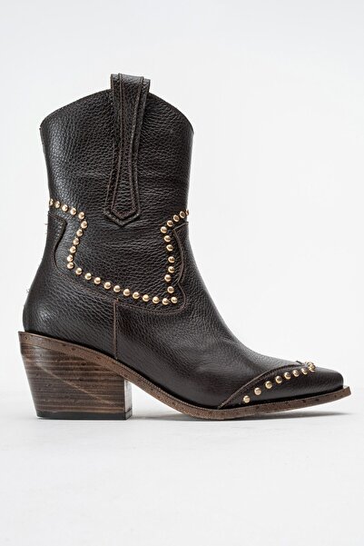Zeynep Sıradağlı Darvien Deri Kadın Bot Kahve