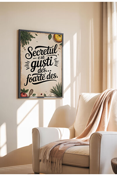 21mxm Tablou cu citat amuzant despre bucătărie – Artă murală cu umor culinar românesc, poster de gătit pentru o casă confortabilă