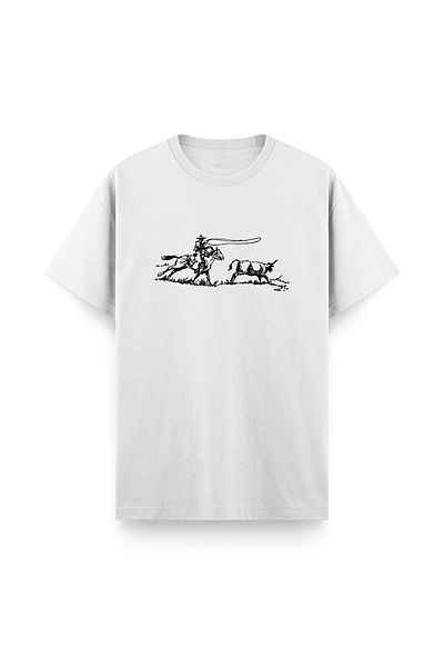 Oksit Cowboy Front Printed Crew Neck Men's Tshirt