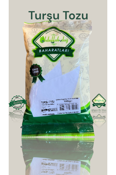 ABDULLAH DAĞ Hatay Yöresinden Doğal Salamura Konserve Turşu Tozu Salça Koruyucu Tozu 100 gr