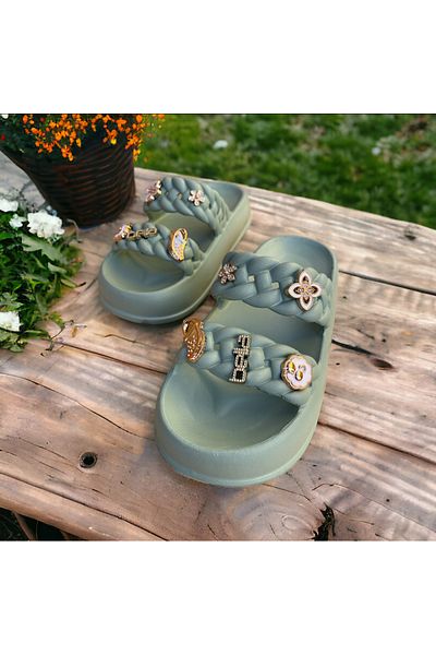 AkınalBella High Sole Beach Pool Sea Garden Slippers Suitable for Daily Use