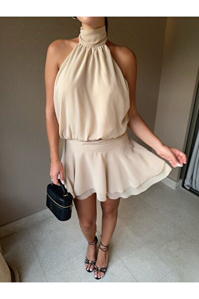 BB Bensu Buyruk SİENA BEJ ELBİSE