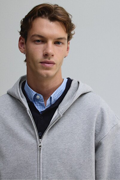 H&M Kapüşonlu ve Fermuarlı Üst Loose Fit