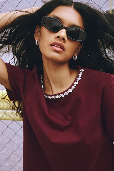 H&M Suni Elmas İşlemeli Elbise