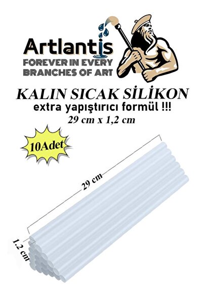 Artlantis Kalın Sıcak Silikon Mum 10 Adet 1 Paket Mum Çubuk Silikon Kalın Sil...
