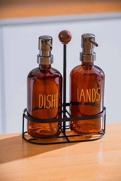 ACAR Pierre Metal Stand Soap Dish Set - 500 ml