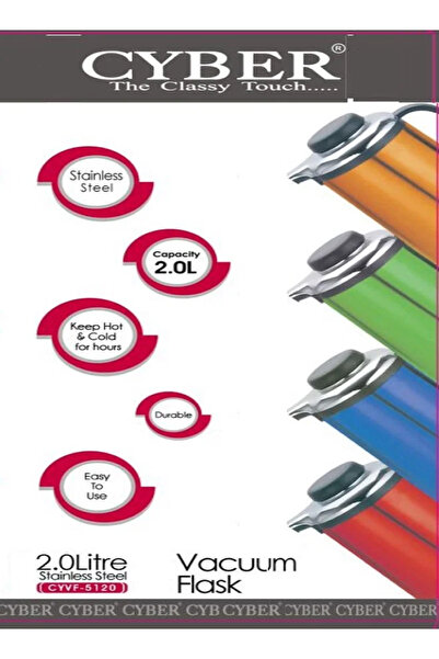 Cyber Stainless Steel vacuum Flask, 2.0 Ltr - Blue
